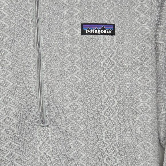 Patagonia Better Sweater ¼‑Zip Frozen Diamond Jacquard/Salt Gray – Women’s M - Picture 4 of 6